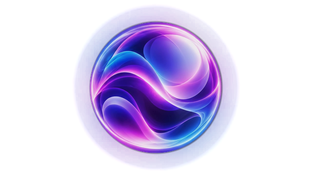A luminous violet voice orb